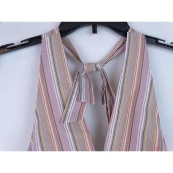 Gypsies & Moondust Juniors Dress Size 9 Pink Striped Sleevless Halter Dress - Picture 2 of 9